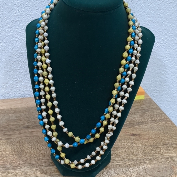 Imported Jewelry - 3 For $25 Elegant Multicolor Beaded Necklace Long